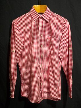 Kruger Buam Made in Germany Men's LS BF Shirt - Red White - Sz M*
